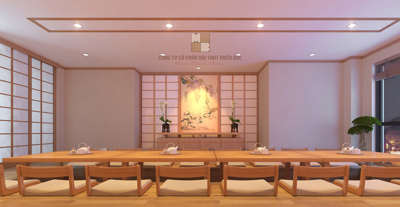 Thiết kế nội thất nhà hàng kiểu Nhật Haru sang trọng - Phòng VIP 2 - H3